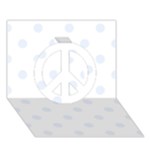 Polka Dots - Pastel Blue on White Peace Sign 3D Greeting Card (7x5)