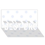 Polka Dots - Pastel Blue on White BEST BRO 3D Greeting Card (8x4)
