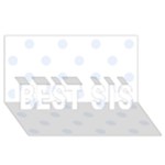 Polka Dots - Pastel Blue on White BEST SIS 3D Greeting Card (8x4)