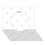Polka Dots - Pastel Blue on White Circle 3D Greeting Card (7x5)