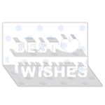Polka Dots - Pastel Blue on White Best Wish 3D Greeting Card (8x4)