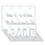 Polka Dots - Pastel Blue on White TAKE CARE 3D Greeting Card (7x5)