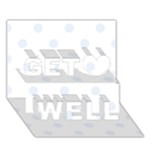 Polka Dots - Pastel Blue on White Get Well 3D Greeting Card (7x5)