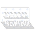 Polka Dots - Pastel Blue on White Happy New Year 3D Greeting Card (8x4)