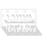 Polka Dots - Pastel Blue on White Laugh Live Love 3D Greeting Card (8x4)