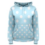 Polka Dots - White on Light Blue Women s Pullover Hoodie