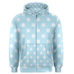 Polka Dots - White on Light Blue Men s Zipper Hoodie