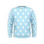 Polka Dots - White on Light Blue Kid s Sweatshirt