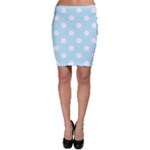 Polka Dots - White on Light Blue Bodycon Skirt