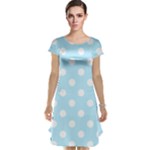 Polka Dots - White on Light Blue Cap Sleeve Nightdress