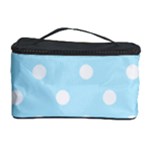 Polka Dots - White on Light Blue Cosmetic Storage Case
