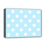 Polka Dots - White on Light Blue Deluxe Canvas 16  x 12  (Stretched)