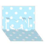 Polka Dots - White on Light Blue I Love You 3D Greeting Card (7x5)