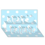 Polka Dots - White on Light Blue Best Friends 3D Greeting Card (8x4)