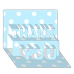Polka Dots - White on Light Blue THANK YOU 3D Greeting Card (7x5)