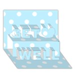 Polka Dots - White on Light Blue Get Well 3D Greeting Card (7x5)