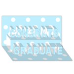 Polka Dots - White on Light Blue Congrats Graduate 3D Greeting Card (8x4)
