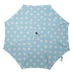 Polka Dots - White on Light Blue Hook Handle Umbrella (Large)