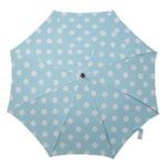Polka Dots - White on Light Blue Hook Handle Umbrella (Small)