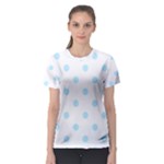 Polka Dots - Light Blue on White Women s Sport Mesh Tee