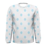 Polka Dots - Light Blue on White Men s Long Sleeve T-shirt