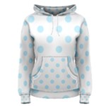 Polka Dots - Light Blue on White Women s Pullover Hoodie