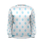 Polka Dots - Light Blue on White Women s Sweatshirt