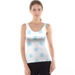 Polka Dots - Light Blue on White Tank Top