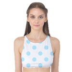 Polka Dots - Light Blue on White Tank Bikini Top