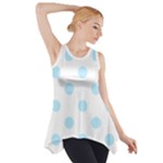Polka Dots - Light Blue on White Side Drop Tank Tunic