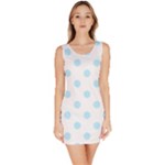 Polka Dots - Light Blue on White Bodycon Dress