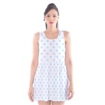 Polka Dots - Light Blue on White Scoop Neck Skater Dress