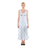 Polka Dots - Light Blue on White Full Print Maxi Dress