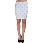 Polka Dots - Light Blue on White Bodycon Skirt
