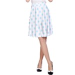 Polka Dots - Light Blue on White A-Line Skirt