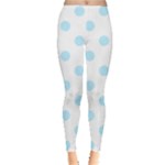 Polka Dots - Light Blue on White Women s Leggings