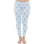 Polka Dots - Light Blue on White Winter Leggings