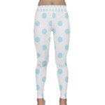 Polka Dots - Light Blue on White Yoga Leggings
