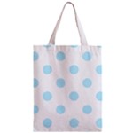 Polka Dots - Light Blue on White Zipper Classic Tote Bag