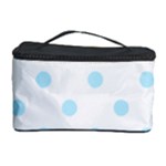Polka Dots - Light Blue on White Cosmetic Storage Case