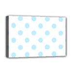 Polka Dots - Light Blue on White Deluxe Canvas 18  x 12  (Stretched)