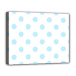 Polka Dots - Light Blue on White Deluxe Canvas 20  x 16  (Stretched)