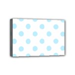 Polka Dots - Light Blue on White Mini Canvas 6  x 4  (Stretched)