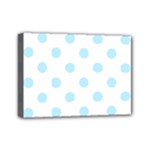 Polka Dots - Light Blue on White Mini Canvas 7  x 5  (Stretched)