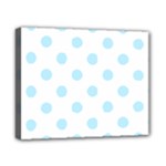 Polka Dots - Light Blue on White Canvas 10  x 8  (Stretched)