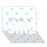 Polka Dots - Light Blue on White GIRL 3D Greeting Card (7x5)