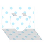 Polka Dots - Light Blue on White Heart 3D Greeting Card (7x5)