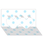 Polka Dots - Light Blue on White Twin Hearts 3D Greeting Card (8x4)