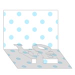 Polka Dots - Light Blue on White LOVE Bottom 3D Greeting Card (7x5)