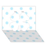 Polka Dots - Light Blue on White Clover 3D Greeting Card (7x5)